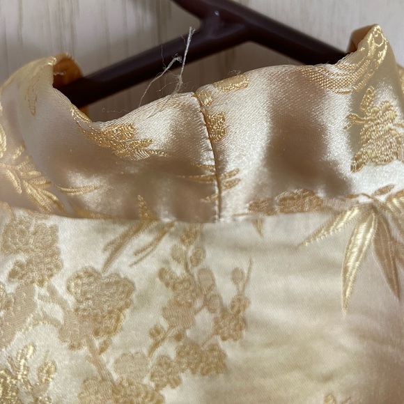 Vintage Old Shanghai San Francisco Gold Brocade Asian Kimono Robe One Size - Picture 7 of 10